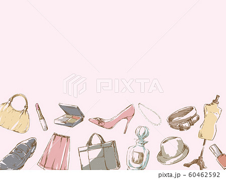 ファッションフレーム アンダー ピンクのイラスト素材