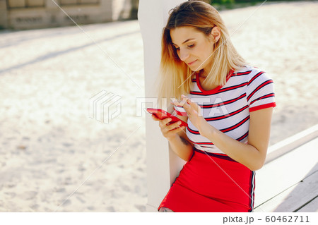 Girl on a beach Girl on a beach 60462711