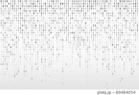 Digital binary code. Computer matrix data falling numbers, coding typography and codes stream gray vector background illustration 60464054