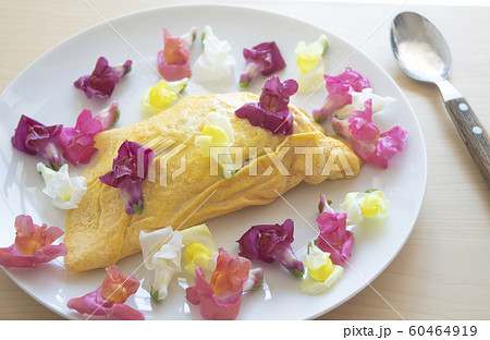 エディブルフラワー 食用花 花 エディブル オムライス 料理 食べ物 フード カラフル エディブルフラワー 食用花 花 エディブル オムライス 料理 食べ物 フード カラフル 60464919