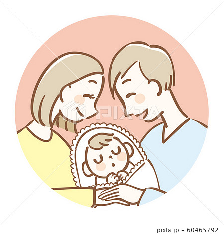 幸せそうな夫婦と赤ちゃん 幸せそうな夫婦と赤ちゃん 60465792