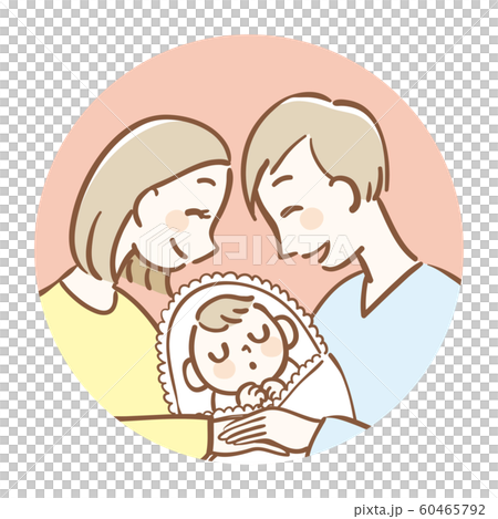 幸せそうな夫婦と赤ちゃん 幸せそうな夫婦と赤ちゃん 60465792