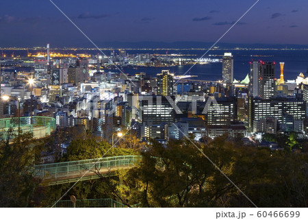 神戸の夜景、神戸市中央区諏訪山公園にて 神戸の夜景、神戸市中央区諏訪山公園にて 60466699