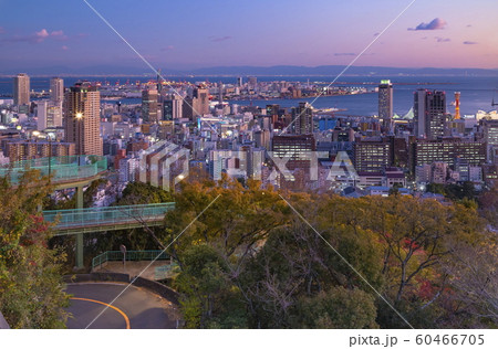 神戸の夕景、神戸市中央区諏訪山公園にて 60466705