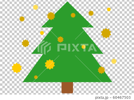 杉の木と飛んでいる花粉のイラスト素材