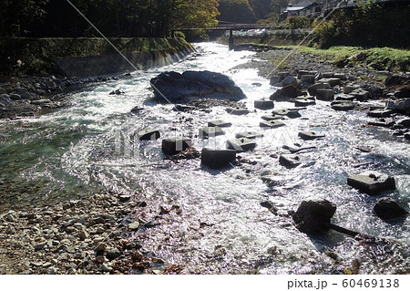 群馬県四万温泉河原の湯の風景 群馬県四万温泉河原の湯の風景 60469138