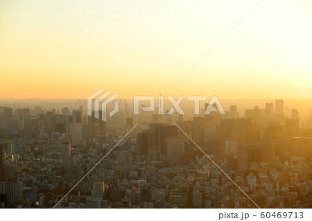 Beautiful city landscape of Tokyo city in the sunrise and Faint fog, cover the wind. Beautiful city landscape of Tokyo city in the sunrise and Faint fog, cover the wind. 60469713