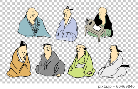 日本画手描き人物イラスト_着物を着た人たち_03 日本画手描き人物イラスト_着物を着た人たち_03 60469840