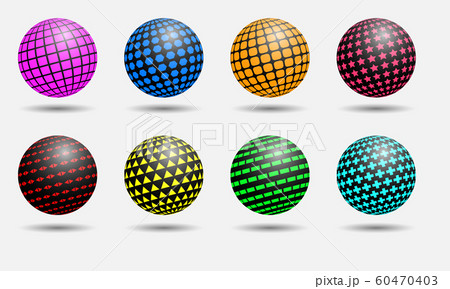 set of color balls with differents shapes on 60470403