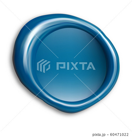 Blue wax stamp. Vector seal mockup. Warranty stamp 60471022