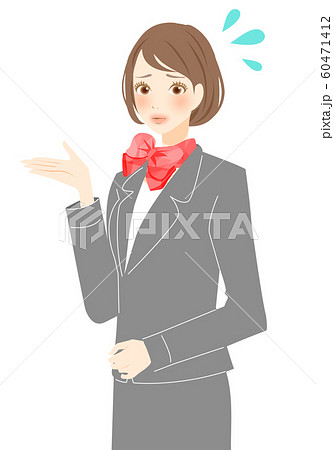 トラブル対応 ミス 失敗 制服姿の女性 窓口の受付スタッフ トラブル対応 ミス 失敗 制服姿の女性 窓口の受付スタッフ 60471412