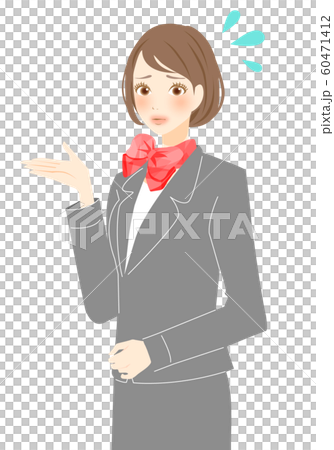 トラブル対応 ミス 失敗 制服姿の女性 窓口の受付スタッフ トラブル対応 ミス 失敗 制服姿の女性 窓口の受付スタッフ 60471412