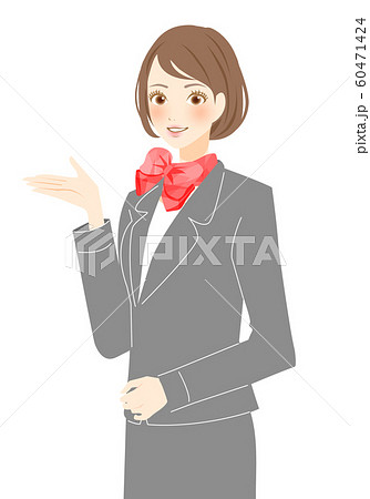 制服姿の働く女性 人物 若い 窓口対応のイラスト 制服姿の働く女性 人物 若い 窓口対応のイラスト 60471424