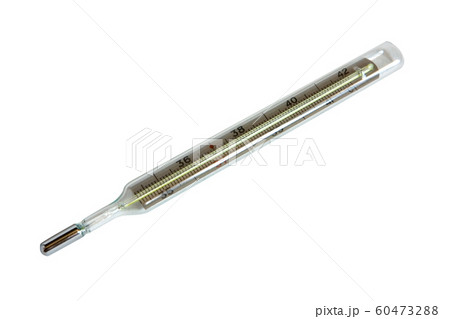 Mercury thermometer to measure body temperature. Mercury thermometer to measure body temperature. 60473288