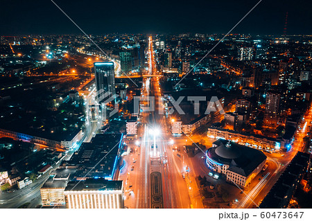 Panoramic view on big city at night Panoramic view on big city at night 60473647