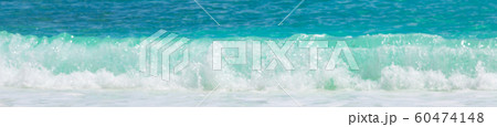 Blur background texture banner with turquoise water wave 60474148
