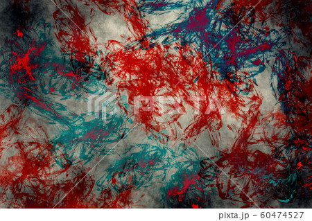Abstract modern painting .Red and blue paint splashes on gray background. Grunge texture Abstract modern painting .Red and blue paint splashes on gray background. Grunge texture 60474527