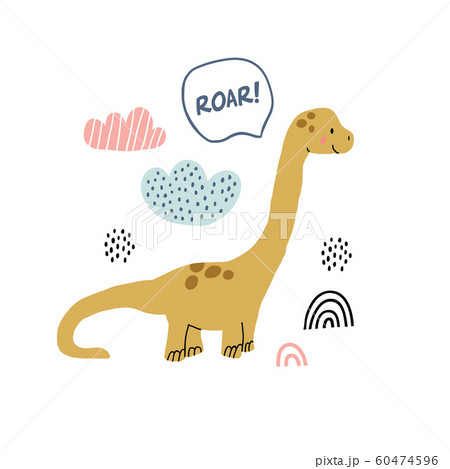 handdrawn dinosaur scandinavian style illustration 60474596