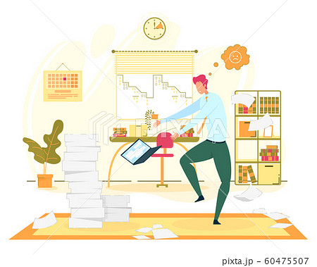 Big Troubles at Office Work Flat Vector Concept 60475507