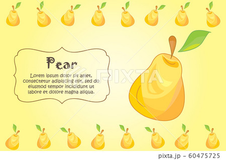 Card for kitchen notes. Blank with pear ornament. Kitchen card. A pear 60475725