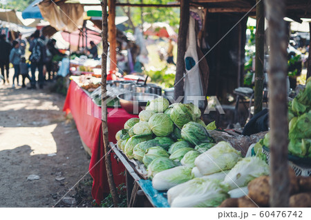 vegetables and potatoes are on sale in the fresh 60476742