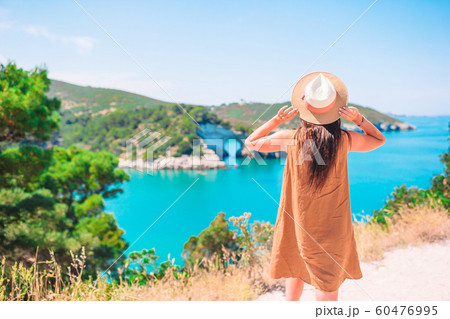 Girl on vacation travel background beautiful landscape 60476995