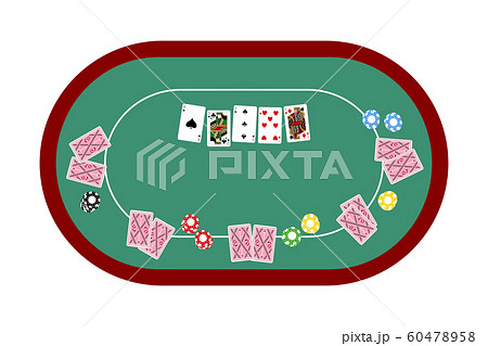 ポーカーテーブルの平面デザインのイラスト素材 60478958 Pixta