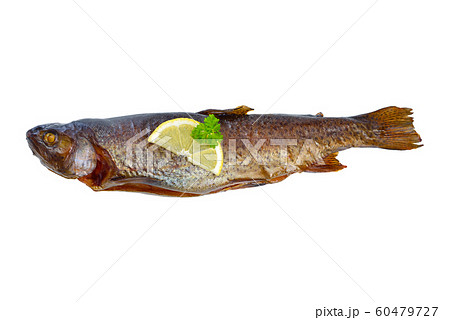 Smoked rainbow trout isolated on white background 60479727