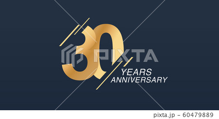 30 years anniversary vector icon, logo. Graphic design element with golden number 30 years anniversary vector icon, logo. Graphic design element with golden number 60479889