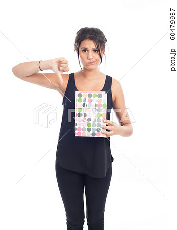 beautiful young brunette disappointed about is 60479937