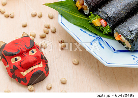 行事：　節分　恵方巻き　巻き寿司 60480498