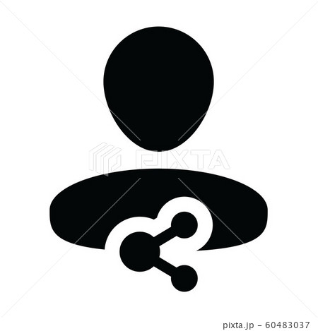 Avatar icon with share symbol vector male person Avatar icon with share symbol vector male person 60483037