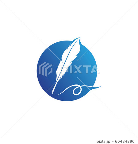 Feather pen Logo template 60484890