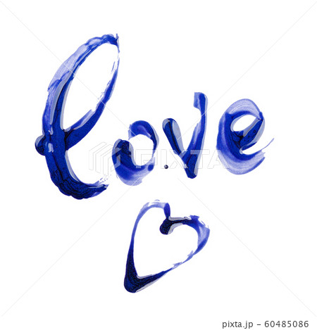 word love written by nail polish, calligraphic lettering, element for design word love written by nail polish, calligraphic lettering, element for design 60485086