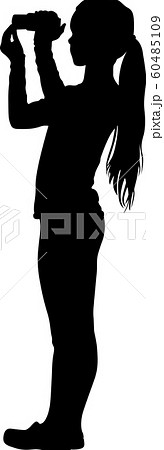 photographer girl with digital camera photographer girl with digital camera 60485109