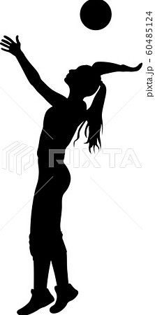girl plays volleyball silhouette 60485124