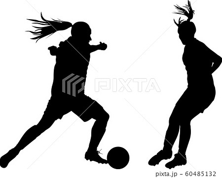 two female football players in a duel two female football players in a duel 60485132