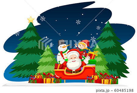 Christmas theme with Santa at night 60485198
