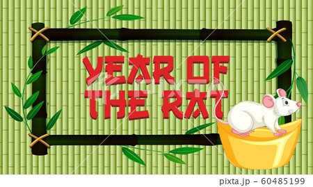 Happy new year background design with rat 60485199