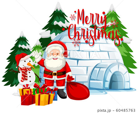 Christmas theme with Santa and snowman Christmas theme with Santa and snowman 60485763