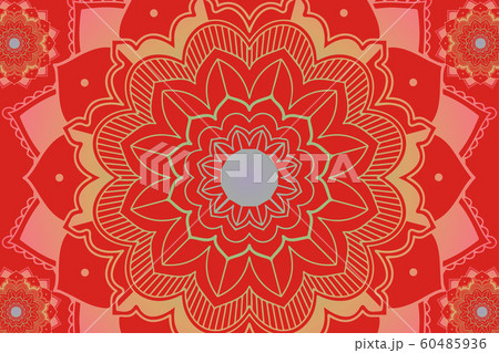 Mandala patterns on red background 60485936