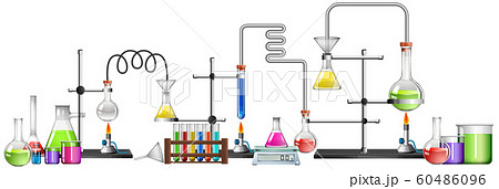 Science equipments on white background 60486096