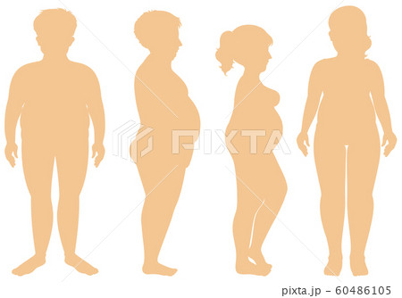 Silhouette of fat man and woman 60486105