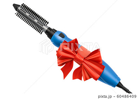 Hair Dryer Hot Air Brush with red ribbon and bow 60486409