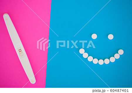 Pregnancy test. The result is positive with two strips. Treatment of infertility with pills, help in conceiving a child. Tablets from pregnancy do not work, contraception 60487401
