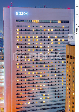 大阪　都市景観　ヒルトン大阪　夜景　　 60489617