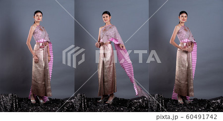Thai Traditional Costume or South East Asia gold Thai Traditional Costume or South East Asia gold 60491742