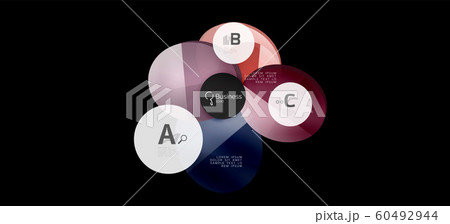 Retro colorful geometric background - circles on black, great design for any purposes. Creative minimal concept 60492944