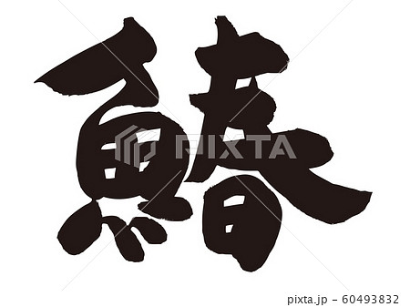 さわら　鰆　筆文字 60493832