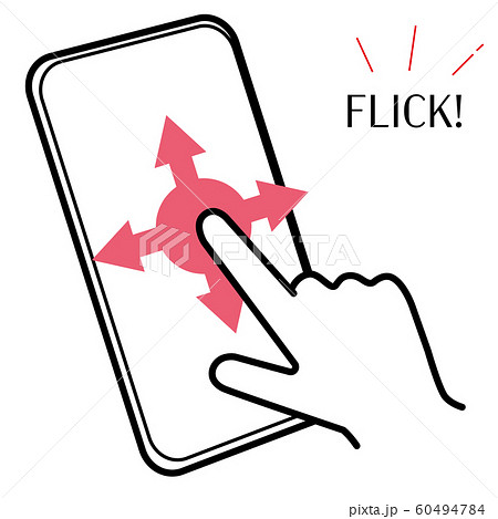 スマートフォン　フリック　イラスト 60494784